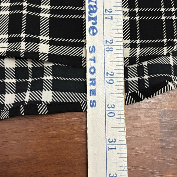 Lauren Ralph Lauren Sheer Button Up Tunic Black Plaid Oversized Top Size Medium - Picture 6 of 10